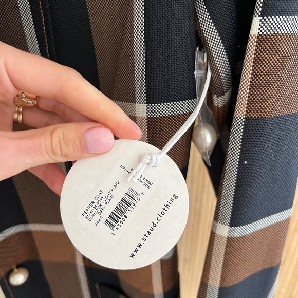 Staud | Pepper Coat in Dark Plaid - Picture 3 of 5